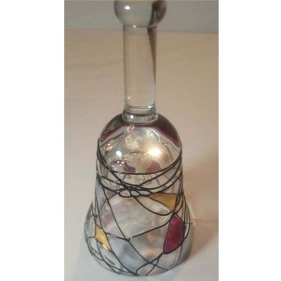 Vintage 1980's Handheld Bell  -  Calypso Mosiac Pattern - Picture 2 of 4